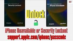 FIX: Unlock iPhone Unavailable/ Security Lockout support.apple.com/iphone/passcode Screen (iOS 16.4)