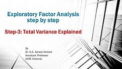 Exploratory Factor Analysis: Step 3/5 -Total Variance Explained (Business Analytics for MBA/PGDM)