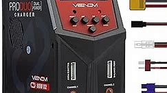 Venom Power Pro Duo LiPo Battery Charger - LCD Screen, Charging Leads - Balance Charger & Discharger for LiPo, LiHV, Li-Ion, Life, NiMH, NiCD, Pb Batteries - Power Supply for 1S- 6S, Drone & RC Cars
