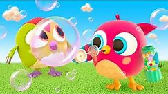 Baby birds make bubbles. Learning baby videos & baby cartoons for kids. Animation & Games for kids.
