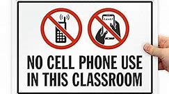 SmartSign "No Cell Phone Use in This Classroom" Sign | 10" x 14" Plastic