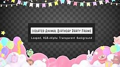 Isolated Animal Birthday Party Frame