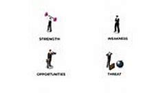 SWOT business illustrations - Collection of businesspeople with...