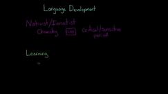 Theories of language development: Nativist, learning, interactionist