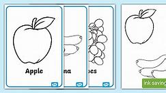 Outline Pictures Of Fruits and Vegetables