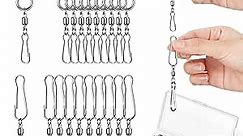 Jetec Wind Spinner Swivel Hooks 360 Degree Dual Spinning Windsock Chime Supplies Hanger Swivels Clip Hanging Hooks with Storage Box for Wind Spinners Supply, 2 Styles (Metal Color,30 Pieces)