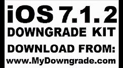 iOS 7.1.2 Downgrade to 7.0.6, 6.1.3 iPhone 4, 4s, 5, 5c, 5s, iPad
