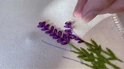 Hand embroidery Lavender with simple stitches