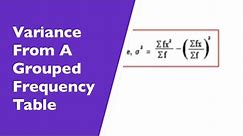 Variance Example. Working Out The Variance From A Frequency Table Using The Variance Formula