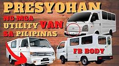 Utility Van Price List Philippines 2021 - FB BODY Price List