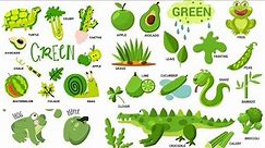 GREEN COLOUR 🍏 | Things that are green | Learn colors|Objects that are green in colour #learncolors