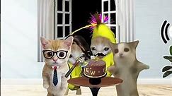 Cats are celebrating the new year 2024 😽🎉🥳 ! Baby banana cat #catmemes #bananacat #elgato #shorts