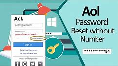 How to Reset/Recover AOL Password Without Phone Number | How to Bypass AOL Email Password