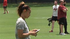 Woman football performance coach learns from coaching staff at Bucs’ National Coaching Academy