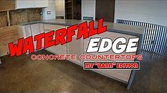 WATERFALL Edge Concrete counter tops installed in my Barn