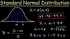 Standard Normal Distribution Tables, Z Scores, Probability & Empirical Rule - Stats