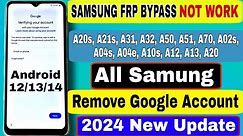 2024 Method:- Samsung A02s/A04s/A04e/A10s/A12/A13/A20/A20s/A70/A50/A32/A21s FRP BYpass | No Tool -PC