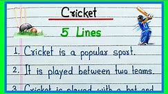 5 lines on Cricket essay in English || Five lines essay on Cricket in English