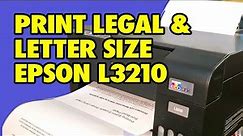 How To Print LEGAL SIZE and LETTER SIZE With EPSON L3210 EcoTank Printer