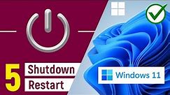 ✅ 5 Ways to Shutdown, Turn Off or Restart Windows 11 PC/Laptop