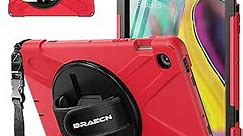 BRAECNstock Samsung Galaxy Tab S5e Case 10.5 inch 2019 (SM-T720/T725/T727),Protective Shockproof Samsung S5e Tablet Case for Kids,with Screen Protector,Rotating Kickstand/Hand Strap,Pen Holder,Red