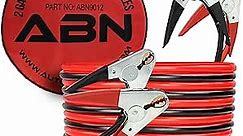 ABN Jumper Cables, 25ft Long, 2-Gauge, 600 AMP – Commercial Automotive Vehicle Booster Cables – Motorcycle Car ATV