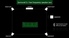 Surround 5.1 low frequency speaker test