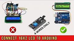 how to connect 16x2 lcd display with Arduino using i2c module interface