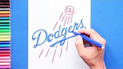 How to draw the LA Dodgers Logo (MLB Team)