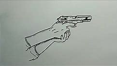 How to Draw Hand Holding Gun