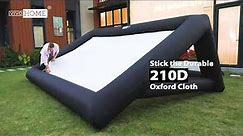 VIVOHOME 16 Feet Indoor and Outdoor Inflatable Blow up Mega Movie Projector Screen
