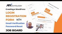 Registration Login Form With Email Verification & Password Reset | JetFormbuilder | Job Board - Pt 5