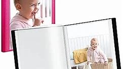 CRANBURY Small Photo Album 4x6 (Pink) - 2-Pack Plastic 4 x 6 Photo Book Album, Each Shows 48 Pictures, Mini Picture Album Binder with Customizable Cover, Baby Photo Books with 4x6 Photo Sleeves
