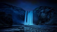 Image result for Waterfall at Night. Size: 189 x 106. Source: wallpapercave.com