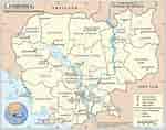 Image result for Cambodia Kort. Size: 150 x 118. Source: www.wereld-kaart.com