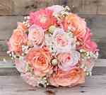 Tamaño de Resultado de imágenes de Peach Wedding Flower arrangements.: 150 x 134. Fuente: www.hollysweddingflowers.com