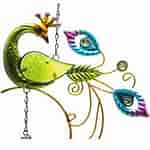 Image result for Peacock Wind Chimes. Size: 150 x 150. Source: www.etsy.com