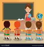 Image result for Teacher classroom Drawing. Size: 146 x 158. Source: www.vectorstock.com