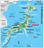 Image result for Map of Japan Showing cities and Towns. Size: 150 x 165. Source: www.worldatlas.com