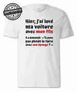 Résultat d’image pour Tee shirt personnalisé Humoristique. Taille: 150 x 180. Source: adaptaprint.ch