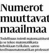 Bildresultat för World Suomi tiede Matematiikka. Storlek: 172 x 185. Källa: puheenvuoro.uusisuomi.fi