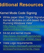 Image result for Digital Signatures for Kernel Modules on x64-based Systems Running Windows Vista. Size: 155 x 185. Source: slidetodoc.com