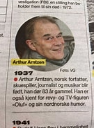 Bildresultat för Arthur Arntzen død. Storlek: 135 x 185. Källa: www.abcnyheter.no