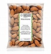 Image result for Whole Almonds Organic 100gr Real Foods. Size: 175 x 185. Source: www.realfoods.co.uk