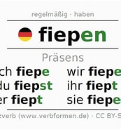 Image result for Fiepen. Size: 173 x 185. Source: www.verbformen.de