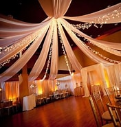 Résultat d’image pour Tenture plafond mariage 100M. Taille: 176 x 185. Source: www.badaboum.fr
