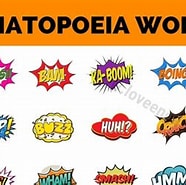 Image result for Onomatopoeia. Size: 186 x 180. Source: loveenglish.org