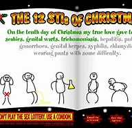 Afbeeldingsresultaten voor The 12 STIs of Christmas.. Grootte: 192 x 185. Bron: www.youtube.com