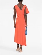 Image result for Victoria Beckham - Asymmetric Midi Dress - WOMEN - Acetate/viscose - 10 - Orange. Size: 144 x 185. Source: www.farfetch.com
