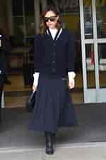 Victoria Beckham Women's Denim Skirt - Blue - Mid Length Skirts 的圖片結果. 大小：150 x 225。資料來源：www.vogue.com